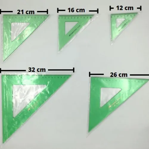Papeleria | Útiles Y Kits Escolares< cartabon escuadra Faber Castell Verde Transparente Varios Tamaños