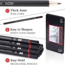 Materiales Y Productos De Arte | Productos Y Materiales Para Caligrafía< Juego De Lápices De Dibujo X12 En Todos Las Gamas