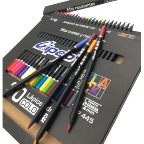 Útiles Y Kits Escolares | Materiales Y Productos De Arte< lapices de color Gipao Black, caja x30 y x15 unidades