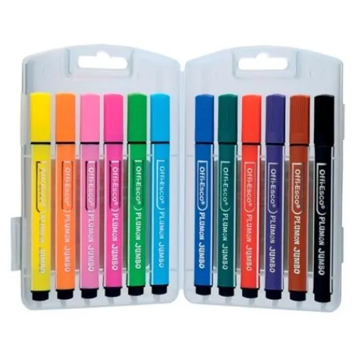 Materiales Y Productos De Arte | Materiales Para Lettering Y Caligrafía< Plumones Jumbo Offiesco - X12 Triangulares Lavables