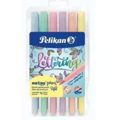 Materiales Y Productos De Arte | Materiales Para Lettering Y Caligrafía< Plumones Markana Pelikan Punta Pincel Color Pastel X12